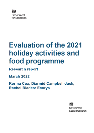 Evaluation of the 2021 holiday activities and food programme